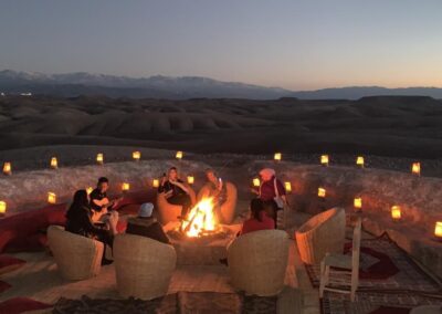 campfire in the desert of Morocco