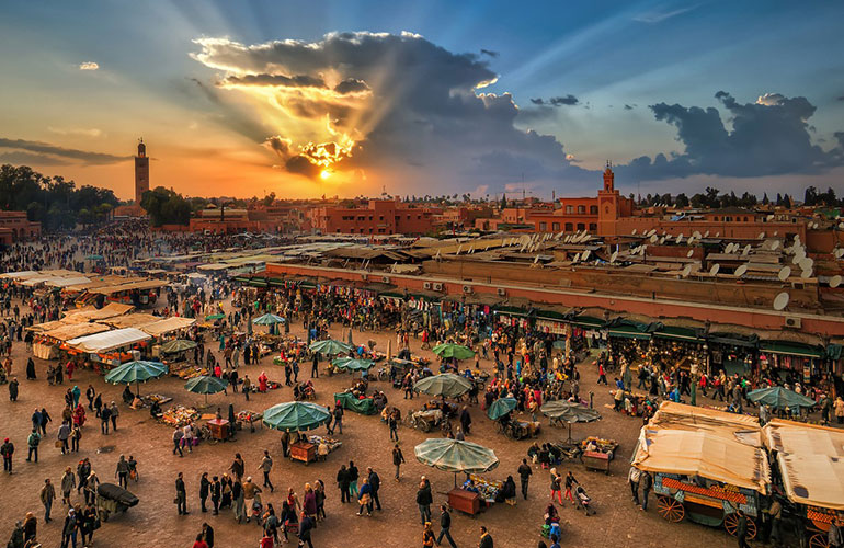 Jemaa-Lafna square at Marrakech during Ramadan